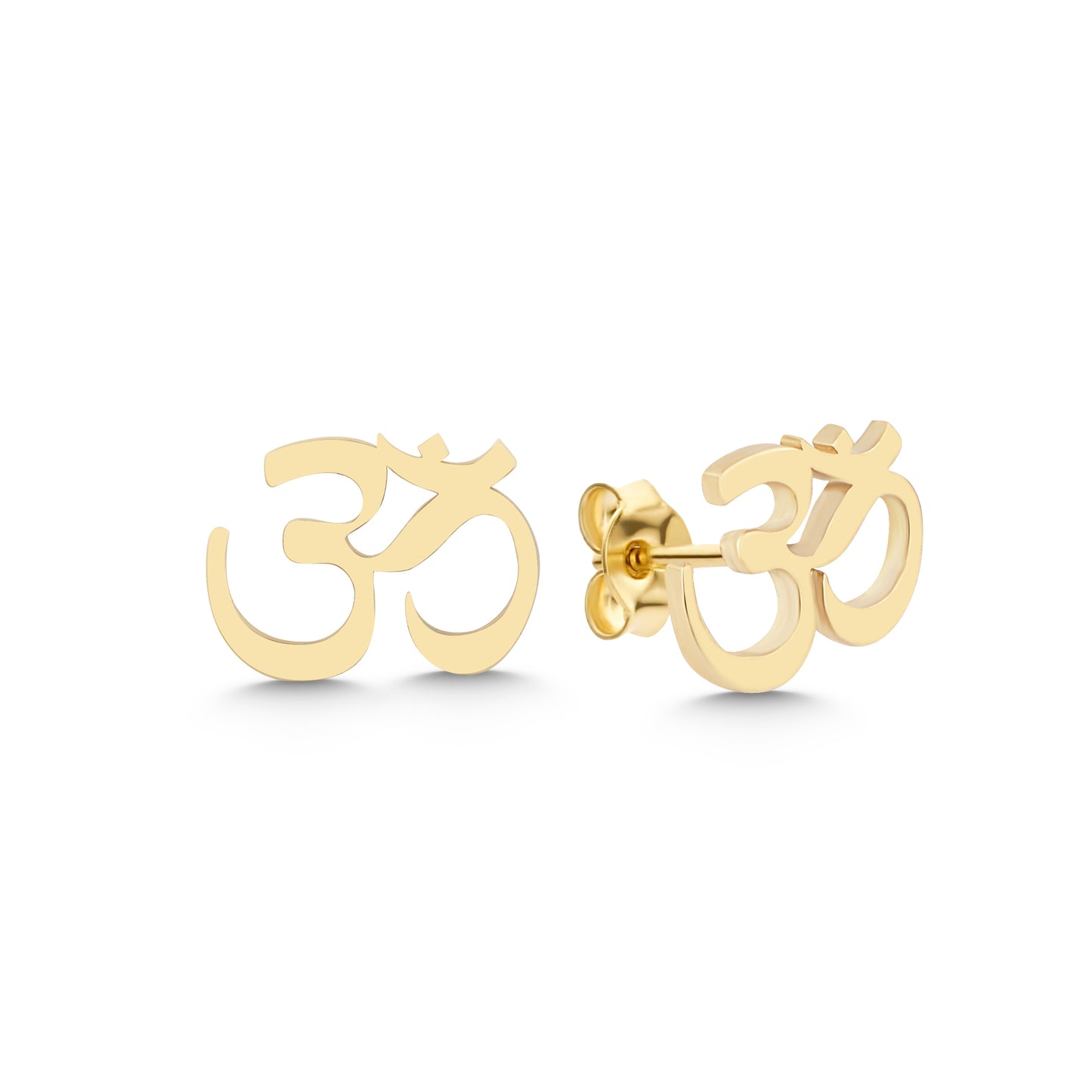 14k gold aum earrings, gold ohm earrings, stacking earrings, handmade earrings, birthday gift, gift for her, celestial earrings