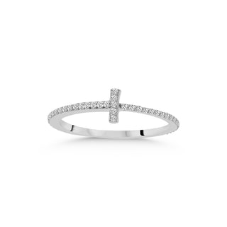 Diamond Cross Eternity Ring in 14K Solid Gold