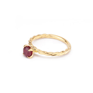 Gold Ruby Twisted Ring, Ruby Engagement Ring, Ruby Wedding Band, Gold Stacking Ring, Handmade Ring, Gift For Her