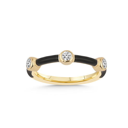 14k Gold Diamond Enamel Ring, Enamel Gold Ring, Gold Stacking Ring, Colorful Gold Ring, Colorful Enamel Ring, Gift For Her, Christmas Gift