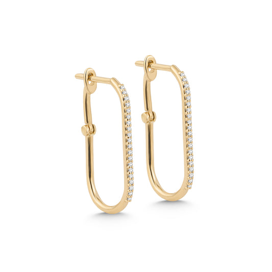 14k Gold Diamond Earrings, Gold Rectangle Earrings, Diamond Earrings, Rectangle Earrings, Geometric Earrings, Gift For Her