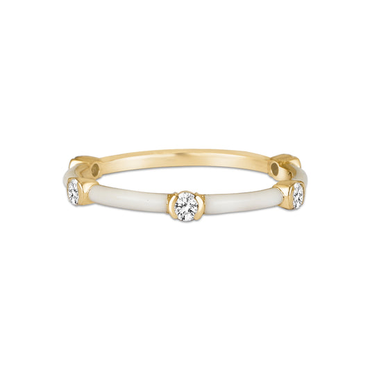 14k Gold Diamond Enamel Ring, Colorful Enamel Ring, Gold Enamel Ring, Gold Stacking Ring, Enamel Ring, Gift For Her, Colorful Gold Ring