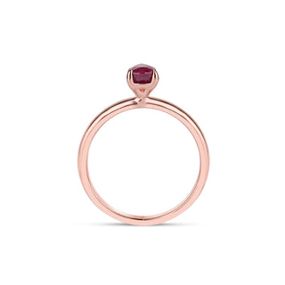 14k Rose Gold Pear Cut Ruby Solitaire Engagement Ring, Birthstone Ring, Christmas Gift, Gift For Her