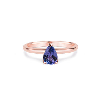 14k Rose Gold Pear Cut Tanzanite Solitaire Engagement Ring, Birthstone Ring, Christmas Gift, Gift For Her