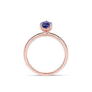 14k Rose Gold Pear Cut Tanzanite Solitaire Engagement Ring, Birthstone Ring, Christmas Gift, Gift For Her