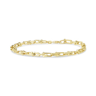 14k Gold Drop Bracelet, Bold Link Bracelet, Micro Link Bracelet, Link Bracelet, U Link Bracelet, Link Bracelet, Gift For Her