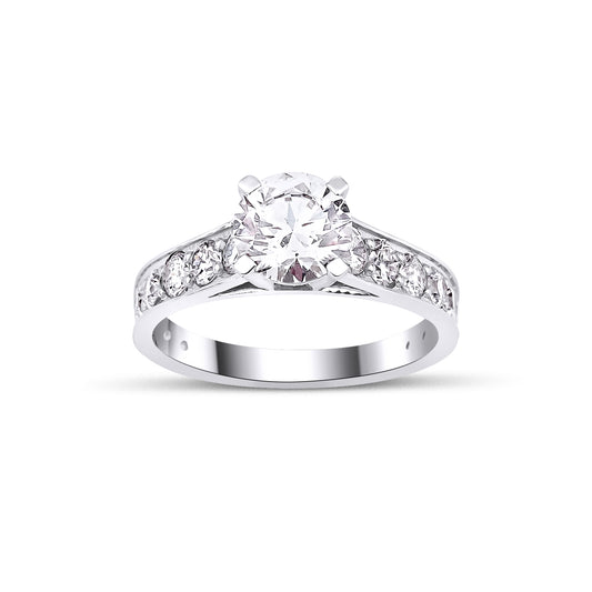 1 Carat Diamond Gold Engagement Ring, Diamond Wedding Band, Diamond Promise Ring, Handmade Ring, IGI Certified Ring, Gift For Her