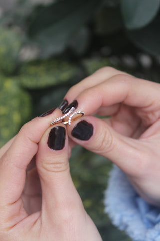 14k Gold Diamond Serpent Ring, Baguette Serpent Ring, Gold Serpent Ring, Diamond Snake Ring, Baguette Snake Ring, Serpent Cuff Ring, Gift For Her