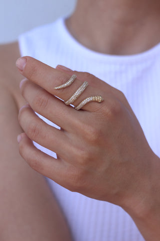 18k Gold Diamond Serpent Ring, Serpent Ring, Gold Serpent Ring, Diamond Snake Ring, Gold Snake Ring, Serpent Cuff Ring, Gift For Her