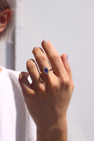 14k Gold Diamond Tanzanite Ring, Genuine Tanzanite Engagement Ring, December Birthstone, Oval Wedding Band, Tanzanite Crown Ring, Christmas Gift, Gift For Her