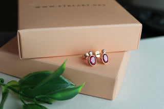 Gold Ruby Diamond Earring, Design Earring, Trend Earring, Fashion Earring, Gift, For Her