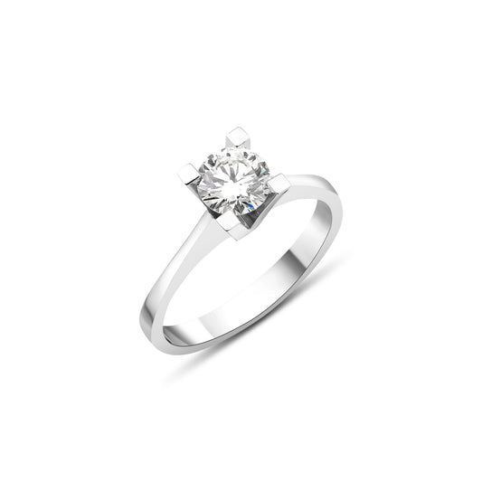 14k Gold Diamond Engagement Ring, Diamond Solitaire Ring, Diamond Wedding Band, Handmade Ring, Gift For Her