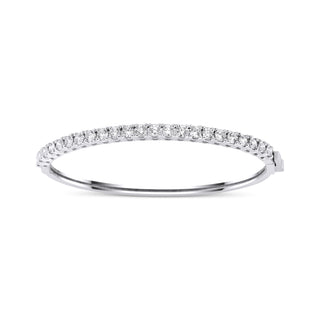 2.65 CT Diamond 14k White Gold Tennis Infinity Bangle, Infinity Bracelet, Gold Tennis Bangle, Christmas Gift, Anniversary Gift, Gift For Her