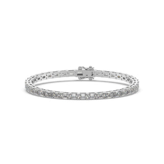 12.5 CT Diamond 14k White Gold Emerald Cut Tennis Infinity IGI Certified Bracelet, Emerald Tennis Bracelet, Christmas Gift, Anniversary Gift, Gift For Her