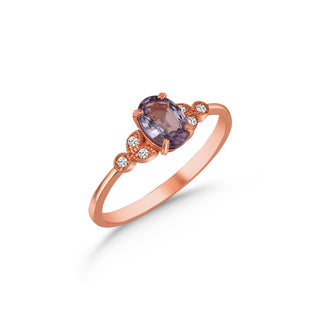 14k Rose Gold Diamond Tanzanite Ring, Genuine Tanzanite Engagement Ring, December Birthstone Ring, Oval Wedding Band, Tanzanite Bezel Ring, Christmas Gift, Birthstone Gift, Gift For Her