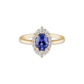 14k Gold Diamond Tanzanite Ring, Genuine Tanzanite Engagement Ring, December Birthstone, Oval Wedding Band, Tanzanite Crown Ring, Christmas Gift, Gift For Her